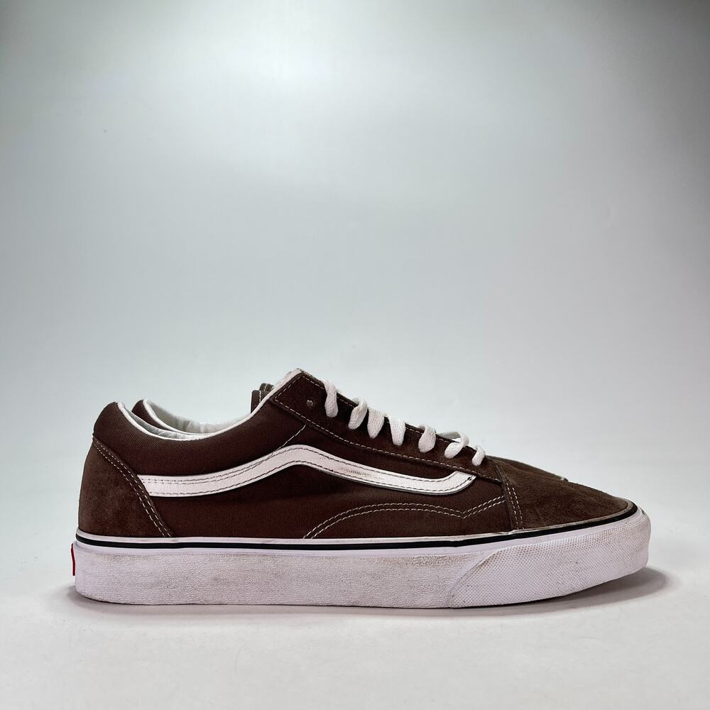 Vans Old Skool Brown White Low Top Athletic Skate Shoes 507698 Men's Size 11.5